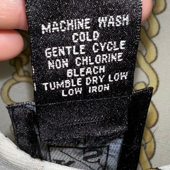 NWT Russell Scott Signature White Chain Reaction Sheer Mesh Top Size Large - Picture 6 of 10